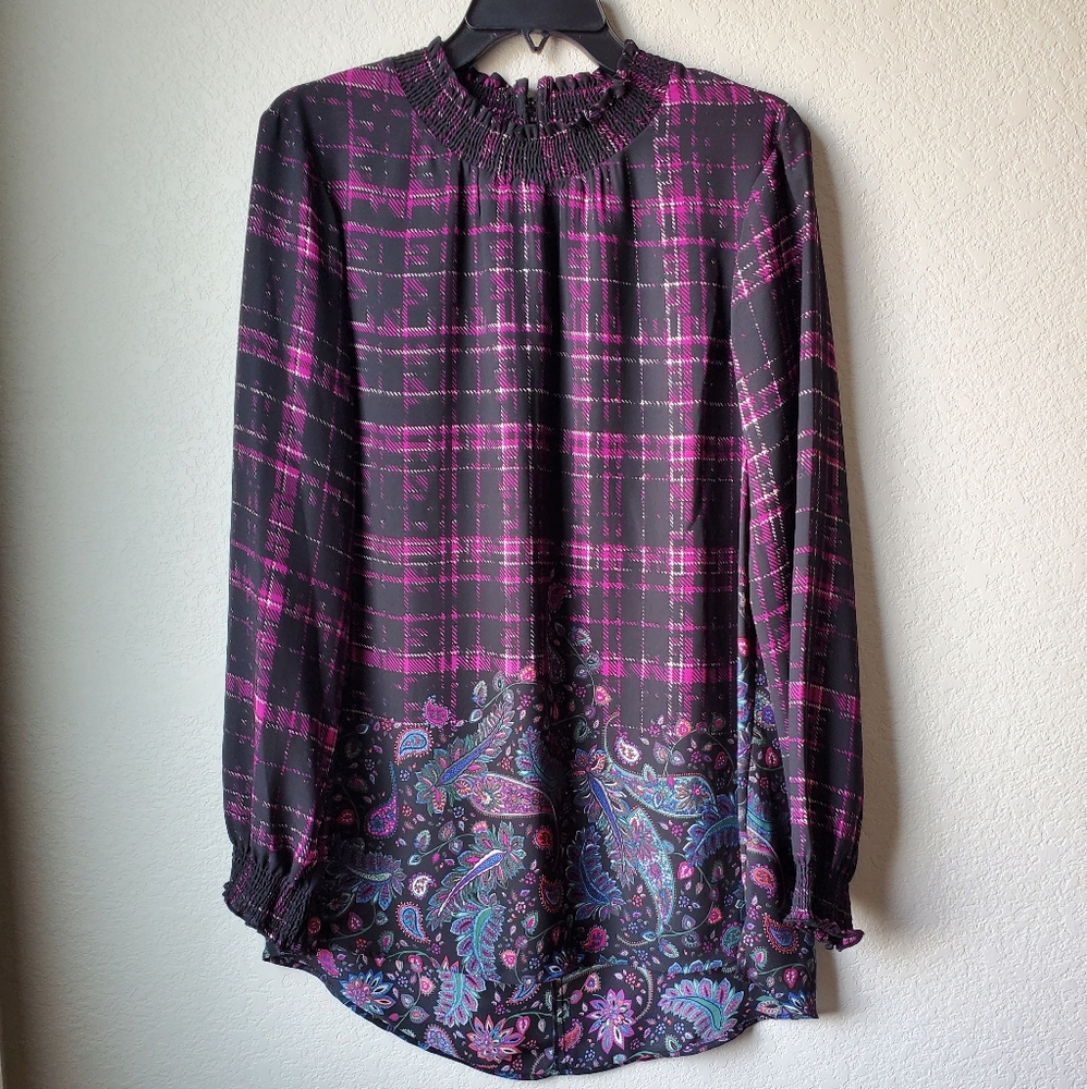 NEW plaid and paisley blouse - Picture 3 of 10